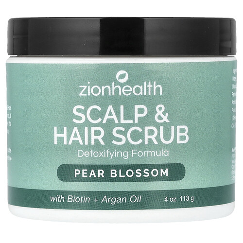 Zion Health, Deep Cleansing Scalp & Hair Scrub, Pear Blossom with Sea Salt, 4 oz (113 g)