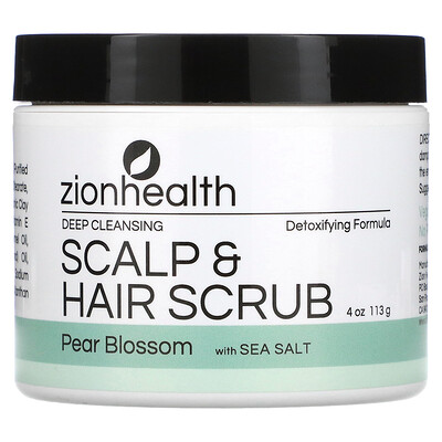 Zion Health Глубоко очищающий скраб для кожи головы и волос, грушевый цвет и морская соль, 113 г (4 унции)