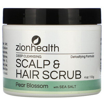 Купить Zion Health Глубоко очищающий скраб для кожи головы и волос, грушевый цвет и морская соль, 113 г (4 унции)