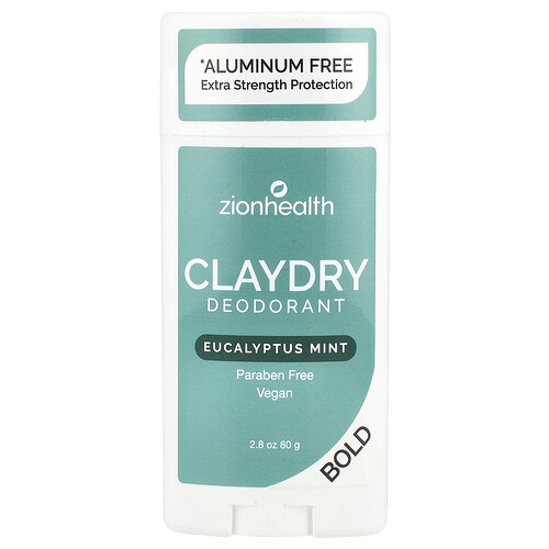 Zion Health, Bold, ClayDry Deodorant, Eucalyptus Mint, 2.8 oz (80 g)