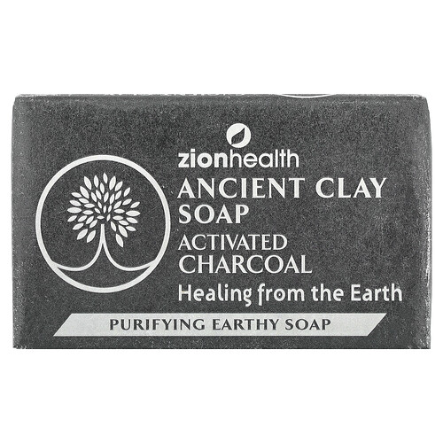 Zion Health, Ancient Clay Bar Soap, Seife aus altem Lehm, Aktivkohle, 170 g (6 oz.)