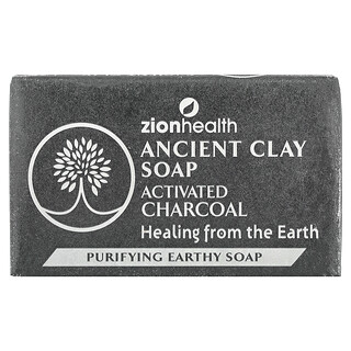 زيون هيلث‏, لوح صابون من Ancient Clay ، بالفحم النشط ، 6 أونصات (170 جم)