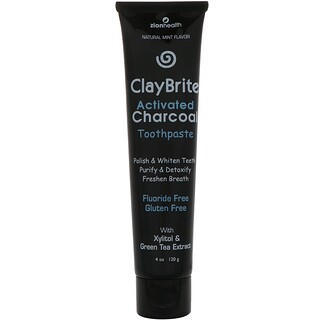 Zion Health, ClayBrite, Activated Charcoal Toothpaste, Natural Mint Flavor, 4 oz (120 g)