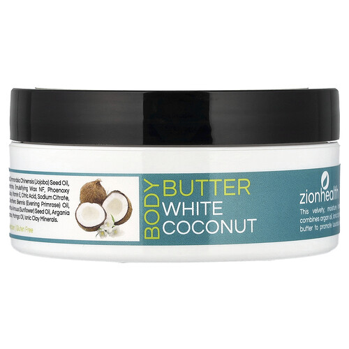 Zion Health, Körperbutter mit Arganöl, weiße Kokosnuss, 118 g (4 oz.)
