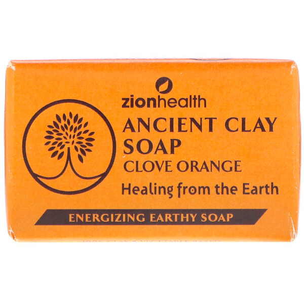 Zion Health, Jabón de arcilla antigua, clavo y naranja, 6 oz (170 g)