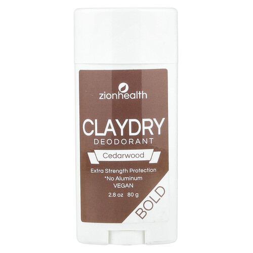 Zion Health, ClayDry Deodorant, Bold, Cedarwood, 2.8 oz (80 g)