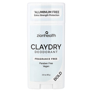 Zion Health, Deodorant Argilă-Uscare Bold, Fără Parfum, 80 g