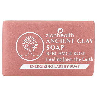 Zion Health, Barra de jabón de arcilla antigua, Bergamota y rosa, 170 g (6 oz)