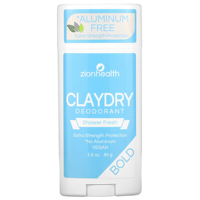 

Zion Health Bold ClayDry Deodorant Shower Fresh 2 8 унции (80 г)