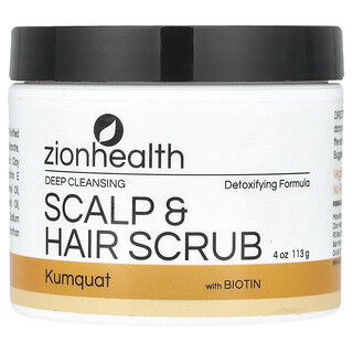 Zion Health, Saç Derisi ve Saç Peelingi Biyotinli, Kumkuat, 4 oz (113 gr)