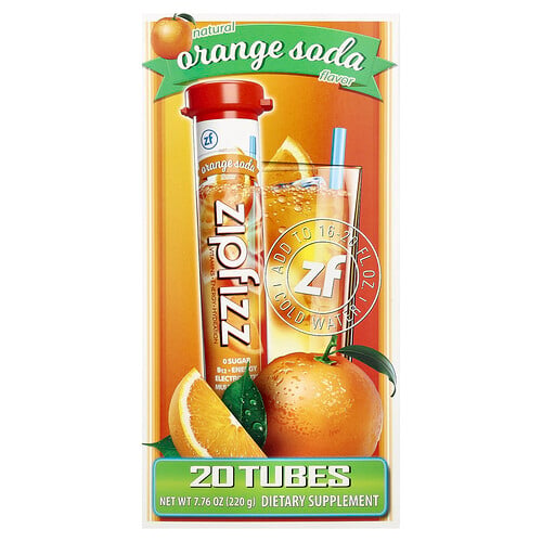 Zipfizz, Energy Drink Mix, Orange Soda, 20 Tubes, 0.39 oz (11 g) Each