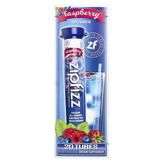 Zipfizz, Энергетическая смесь для здорового спорта с витамином B12, голубика и малина, 20 тюбиков по 11 г (0,39 унции)