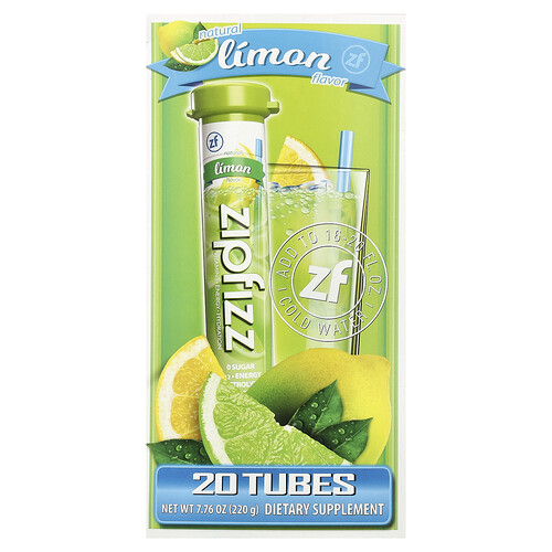 Zipfizz, Energy Drink Mix, Limon, 20 Tubes, 0.39 oz (11 g) Each