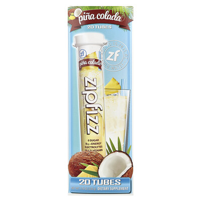 Product Image for Zipfizz, Energy Drink Mix, Pina Colada, 20 Tubes, 0.39 oz (11 g) Each