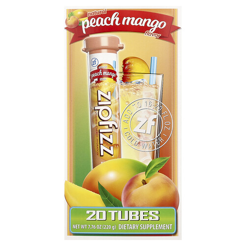 Zipfizz, Energy Drink Mix, Peach Mango, 20 Tubes, 0.39 oz (11 g) Each