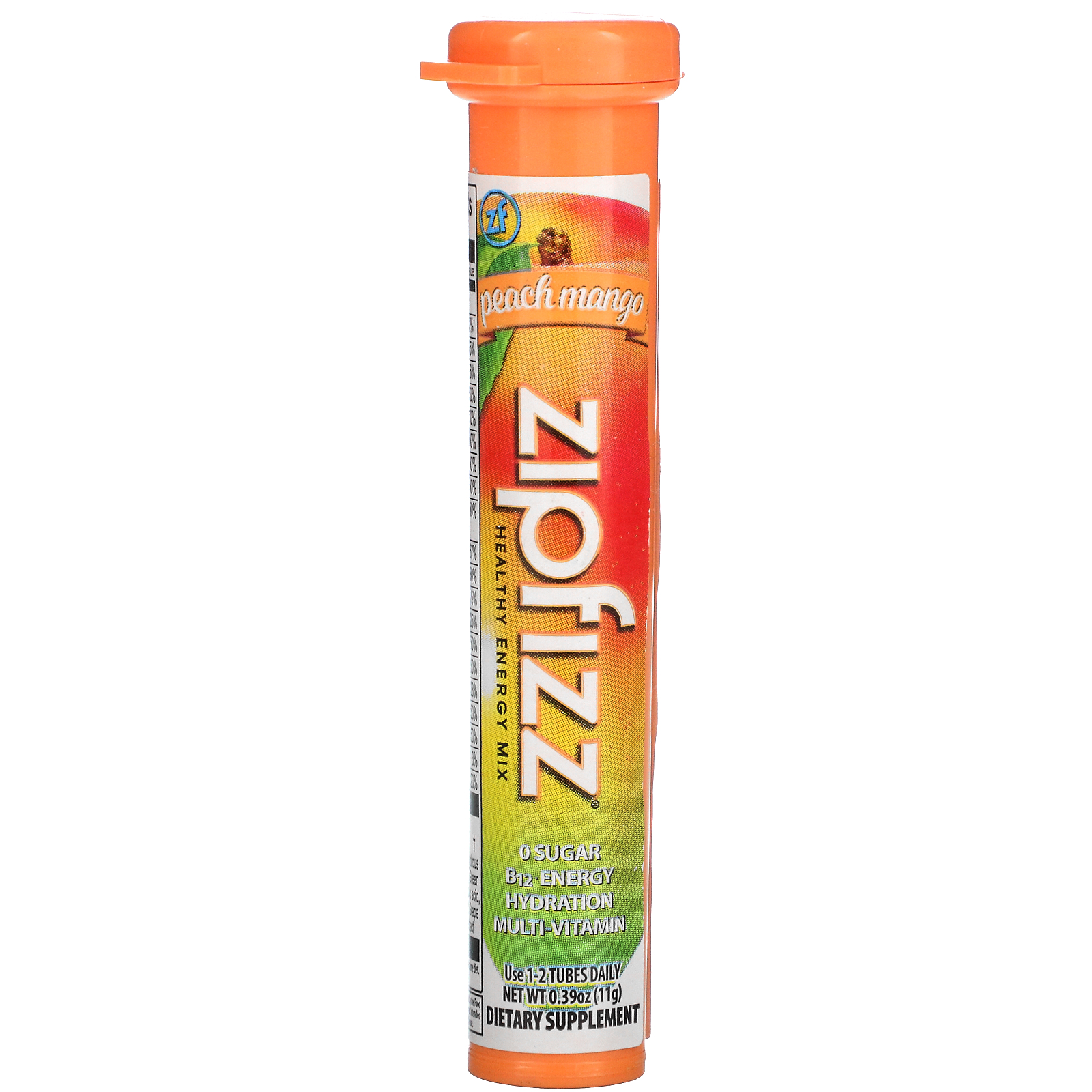Zipfizz, Healthy Sports Energy Mix with Vitamin B12, Peach Mango, 20