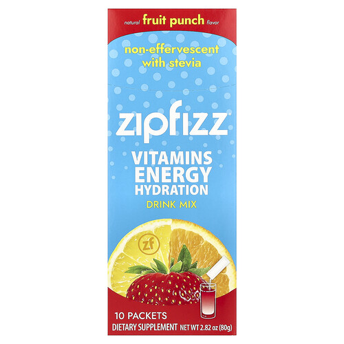 Zipfizz, Energy-Drink-Mix, Fruchtpunsch, 10 Packungen, je 8 g