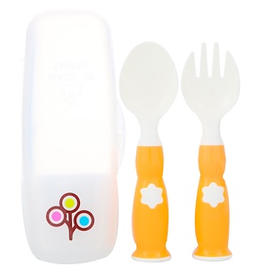Отзывы о Zoli, Fork & Spoon Set, +6 Mo, Orange, 2 Piece Set