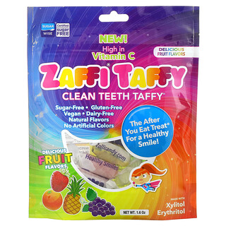 Zollipops, Zaffi Taffy, Clean Teeth Taffy, Delicious Fruit Flavors, 1.6 oz