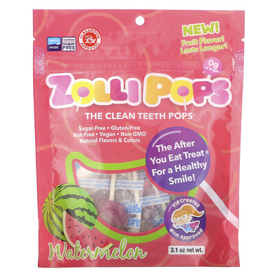 Zollipops The Clean Teeth Pops, Watermelon, 3.1 oz