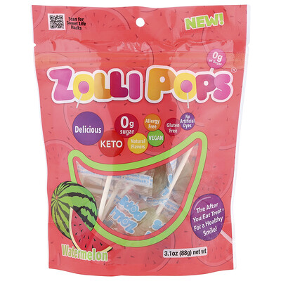 Zollipops, The Clean Teeth Pops, Sandía, 88 g (3,1 oz)