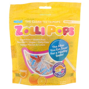 Отзывы о Zollipops, The Clean Teeth Pops, Orange, 15 ZolliPops, 3.1 oz