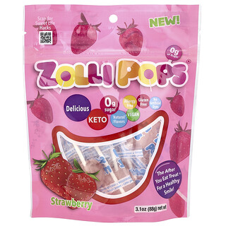 Zollipops, The Clean Teeth Pops, Fraise, 100 g
