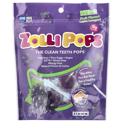 Zollipops  The Clean Teeth Pops®  Grape  3.1 oz