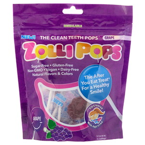 Отзывы о Zollipops, The Clean Teeth Pops, Grape, 15 ZolliPops, 3.1 oz