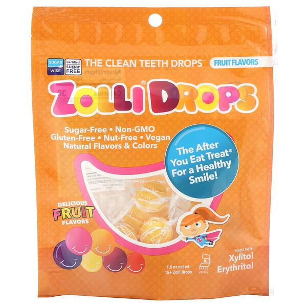 Zollipops, Zolli Drops, The Clean Teeth Drops, Fruit Flavors, 15+ Zolli ...