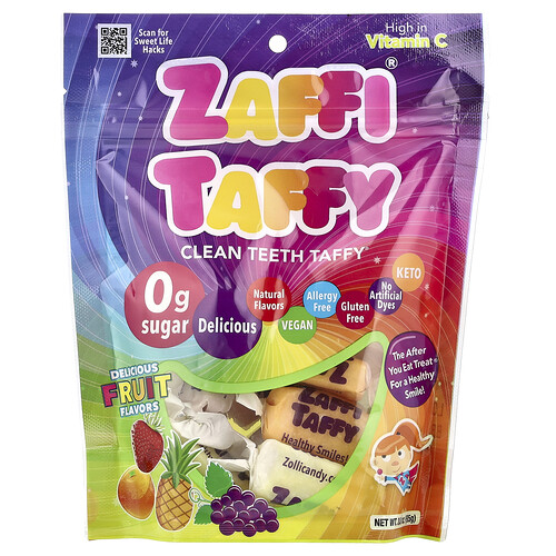 Zollipops, Zaffi® Taffy, Delicious Fruit, Taffy, leckere Früchte, 85 g (3 oz.)