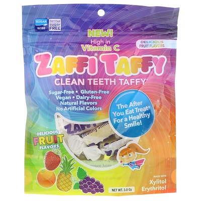 Купить Zollipops Ириски Zaffi, ириски для чистки зубов, отличные вкусы, 3, 0 унции