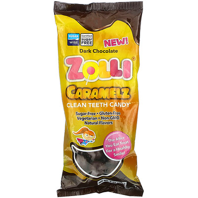 Купить Zollipops Zolli Caramelz, темный шоколад, 85 г (3 унции)