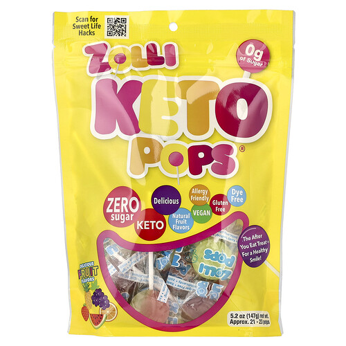 Zollipops, Keto Pops®, Fruit, Approx. 21-23 Pops, 5.2 oz (147 g)