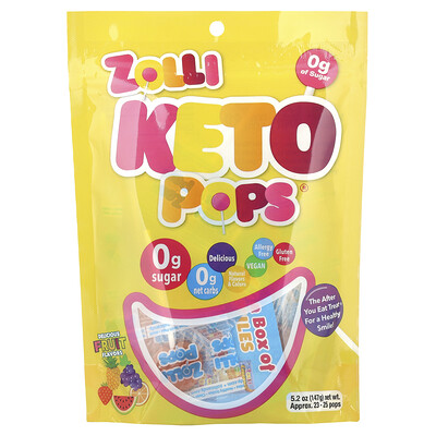 Zollipops  Keto Pops®  Fruit  Approx. 23-25 Pops  5.2 oz (147 g)