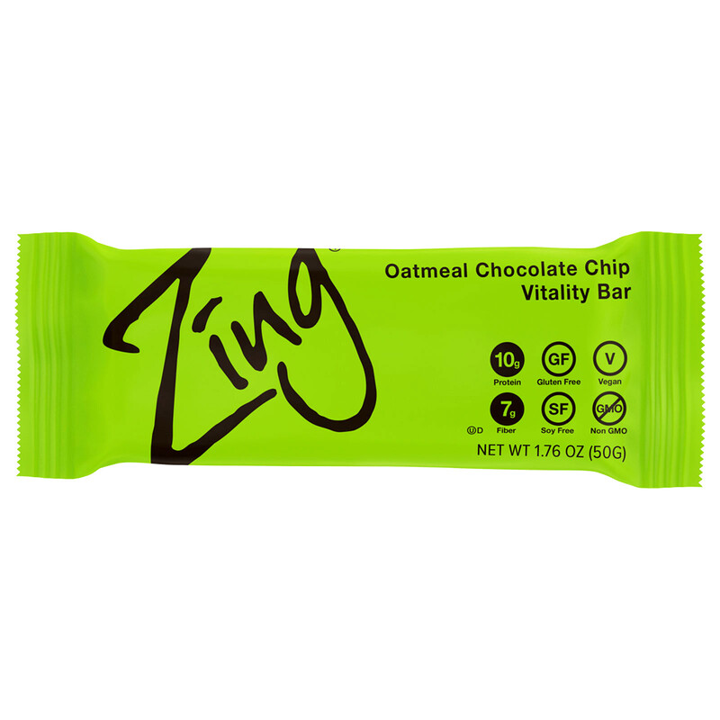Zing Bars, Vitality Bar, Oatmeal Chocolate Chip, 12 Bars, 1.76 oz (50 g