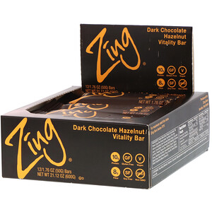 Отзывы о Zing Bars, Vitality Bar, Dark Chocolate Hazelnut, 12 Bars, 1.76 oz (50 g) Each
