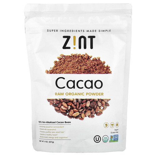 Zint Raw Organic Powder, Cacao, 8 oz (227 g)