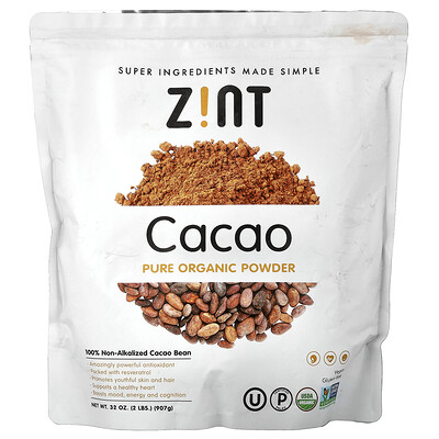 Zint, Cacao orgánico crudo en polvo, 907 g (32 oz)