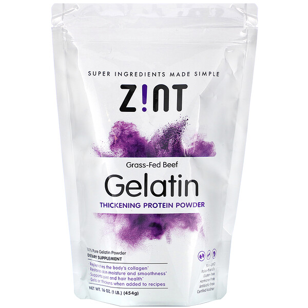 Grass-Fed Beef Gelatin, Thickening Protein Powder, 16 oz (454 g)