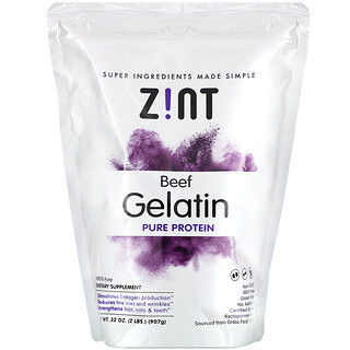 Zint, Gelatin, Thickening Protein Powder, Premium Beef, 32 oz (907 g)