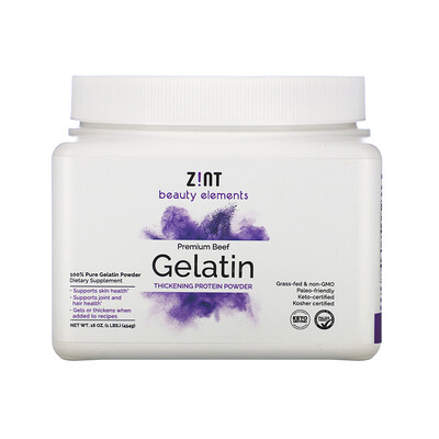 Zint Premium Beef Gelatin, Thickening Protein Powder, 16 oz (454 g)