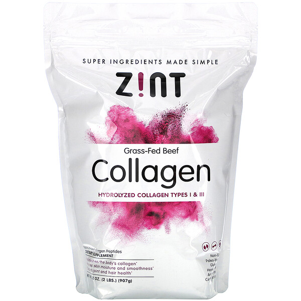 Zint, Grass-Fed Beef Collagen, Hydrolyzed Collagen Types I & III, Rinderkollagen von grasgefütterten Kühen, hydrolysiertes Kollagen Typ I und III, 907 g (32 oz.)