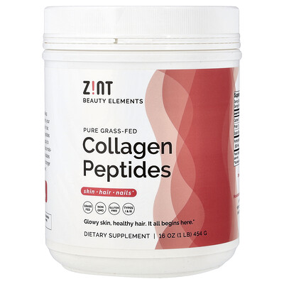 Zint, Péptidos de colágeno puro proveniente de animales alimentados con pasturas, Sin sabor, 454 g (16 oz)