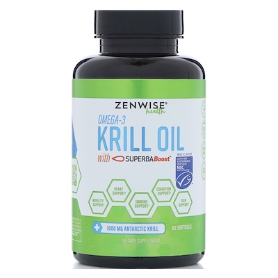 Zenwise Health Omega 3,磷蝦油,含SuperbaBoost,60粒軟膠囊