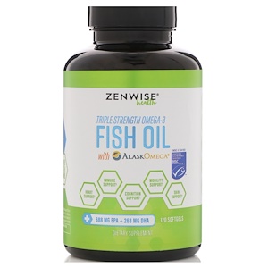 Отзывы о Зенвайз Хэлс, Triple Strength Omega-3 Fish Oil with AlaskOmega, 120 Softgels