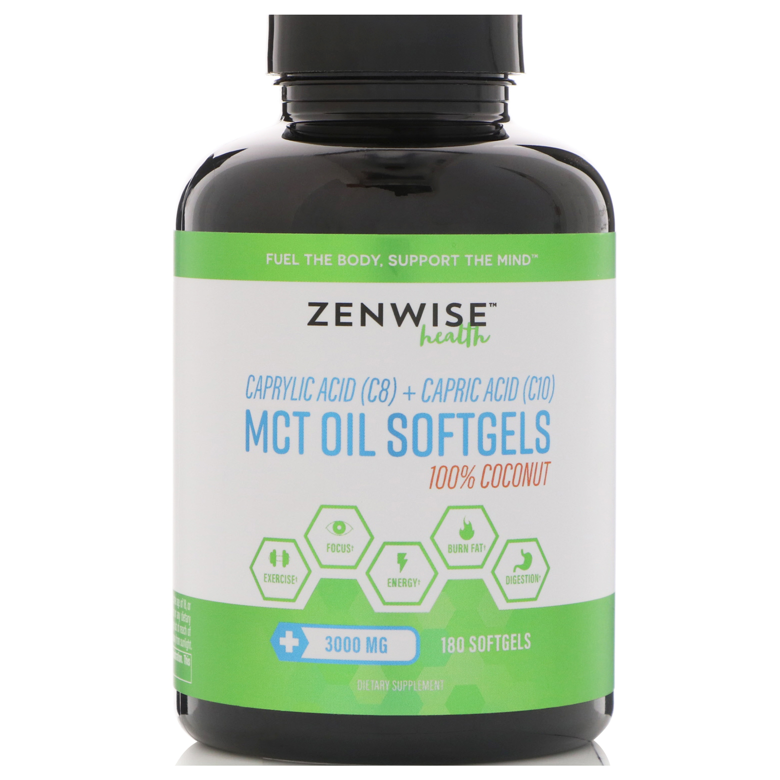 Zenwise Health, 100 Coconut MCT Oil, Caprylic Acid (C8) Plus Capric