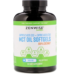 Отзывы о Зенвайз Хэлс, 100% Coconut MCT Oil, 3,000 mg, 180 Softgels
