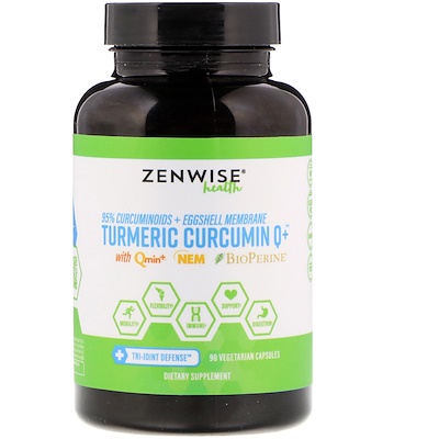 Turmeric Curcumin Q+ with Qmin+ & Nem & BioPerine, 90 Vegetarian Capsules