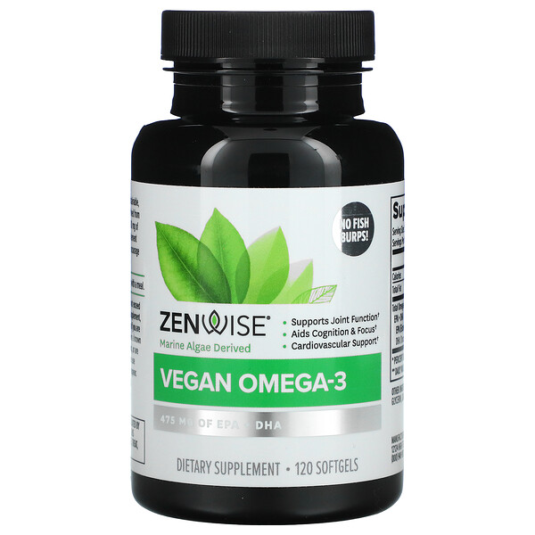 Zenwise Health‏, אצת ים מופקת מאומגה-3 צמחית, 120 כמוסה רכות